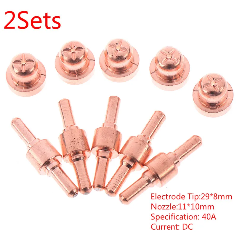 

2Set Copper Air Plasma Cutting Cutter Consumables Extended TIP Nozzle Electrode