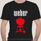 Модная Мужская хлопковая футболка teeshirt weber bbq 2, черная футболка