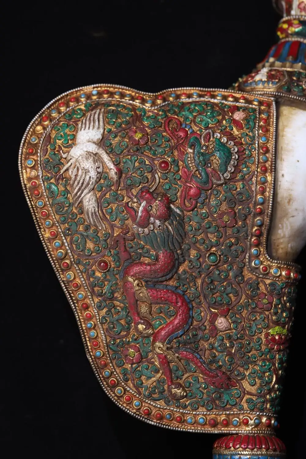 Статуя Тибетского храма из старой бронзы SIYAO