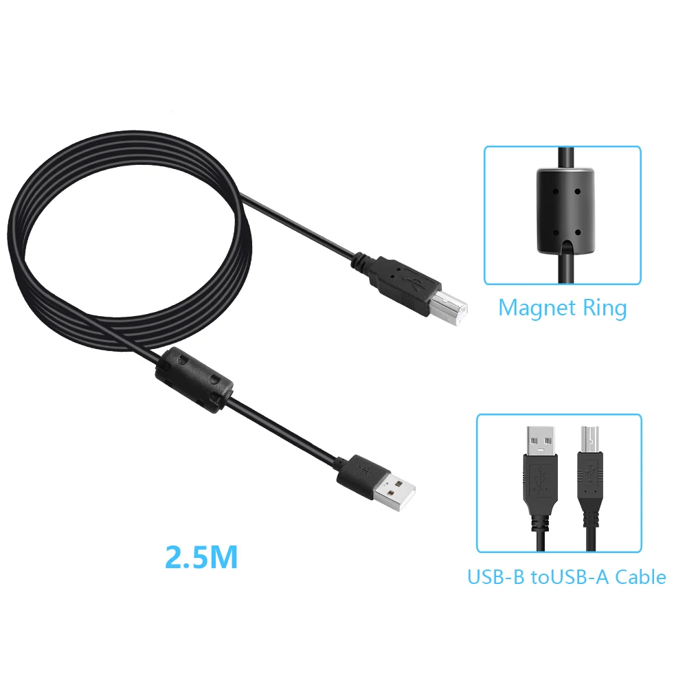 2 5 м USB кабель Высокое Скорость к B со штыревыми соединителями на обоих концах для