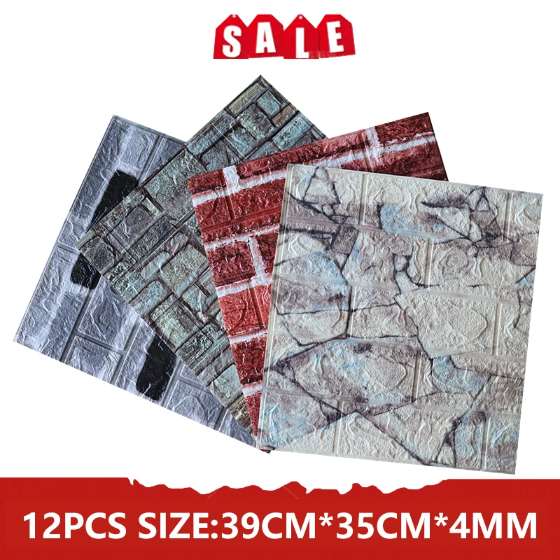 

Self-Adhesive Panel Bedroom 3D Wall Sticker Brick Pattern Wall Decoration Children's Room Waterproof Self-Adhesive Wallpaper