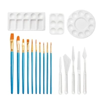 18pcs paint palette and painting knife set paint brush paint trays paint knives suitable for kinds of paint art supplies