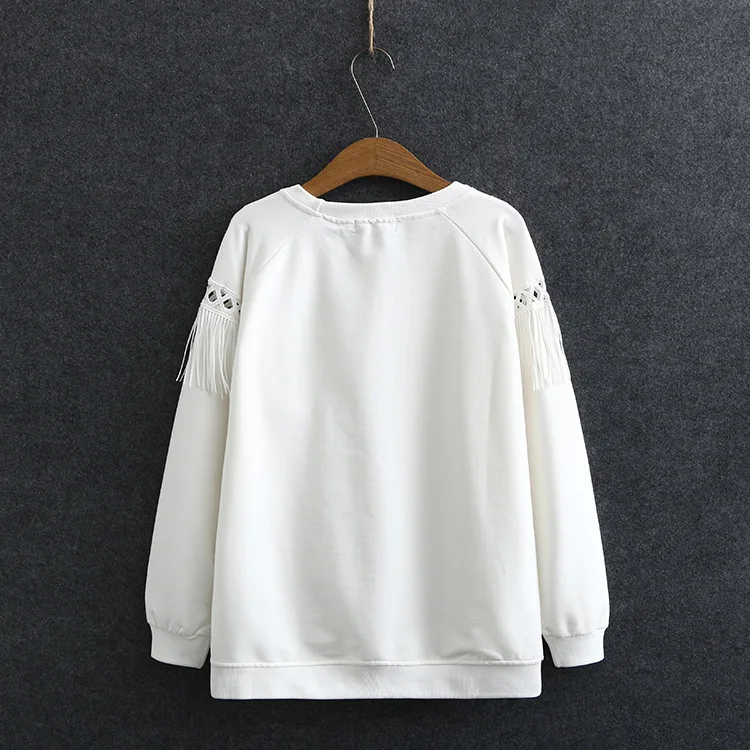 Женская однотонная Толстовка свободного покроя с длинным рукавом |