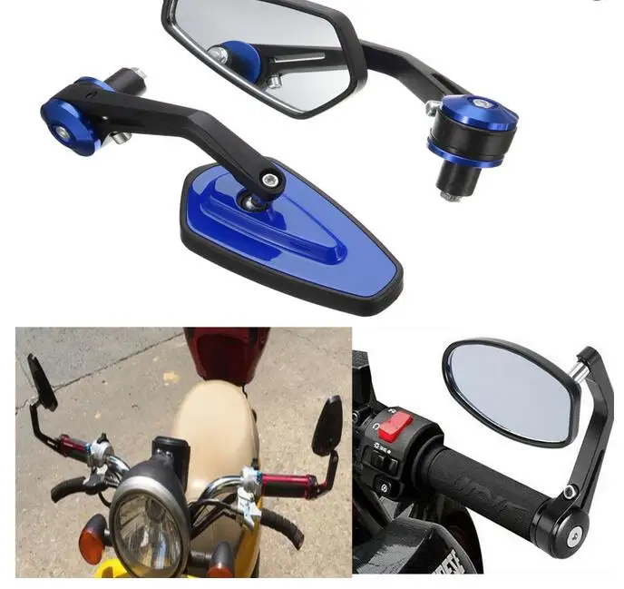 Black/Red/Silver/Gold/Blue 7/8&quot Aluminum Rear View Side Mirror Handle Bar End Universal For Motorcycle | Автомобили и