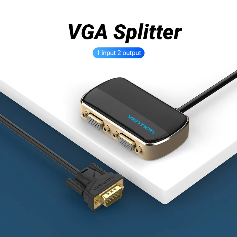 Vention VGA сплиттер 1 в 2 выход папа Женский аудио с кабелем питания для проектора