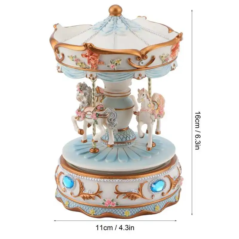 wooden music box Rotating Horse Style Music Box Musical with Colorful Lights Valentine's Day Gift Home Decor gift | Дом и сад