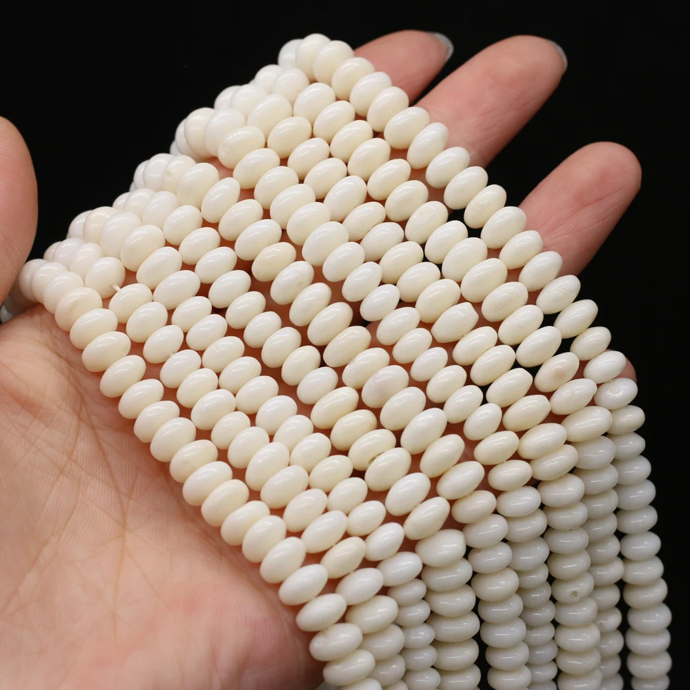 

Natural Coral Beaded White Abacus Shape Exquisite Beads for Women Jewelry Making DIY Necklace Bracelet Accessories 5-9mm