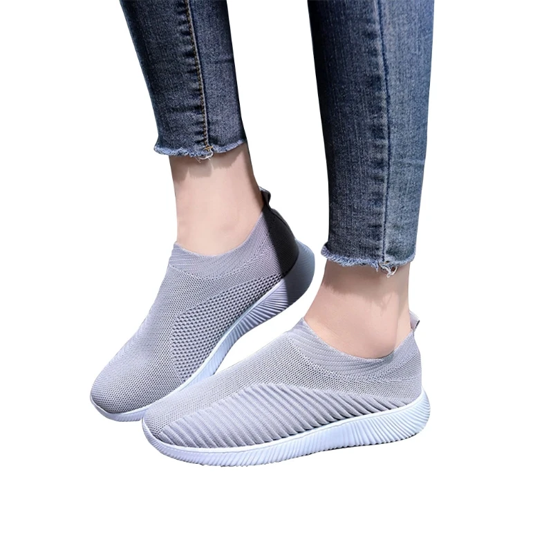 

Women Plus Size Casual Lightweight Walk Sneakers Female Woven Summer Mesh Upper Non-Slip Breathable Sock Shoes G5AE