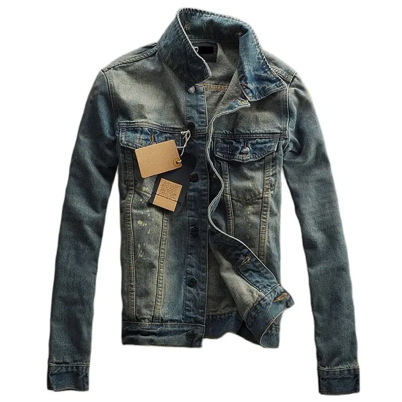 

Spring Autumn 2021 Japanese Streetwear Retro Washed Denim Jacket Men's Casual HipHop Slim Handsome School Student Jacket Clothes