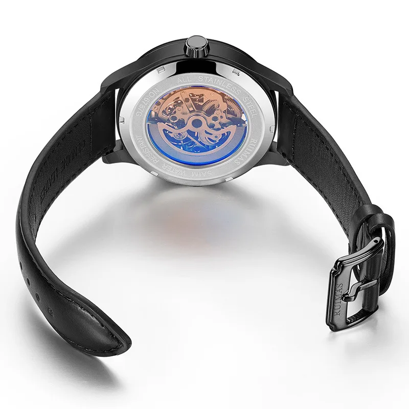 Оригинальные мужские модные повседневные Автоматические наручные часы RUIMAS с