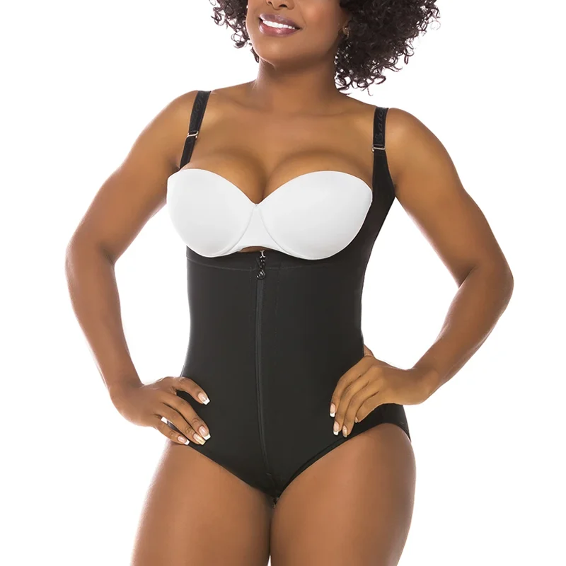 

Fajas Colombianas Women Shapewear Bodysuit Latex Waist Trainer Full Body Shaper Tummy Control Zipper Open Bust Corset