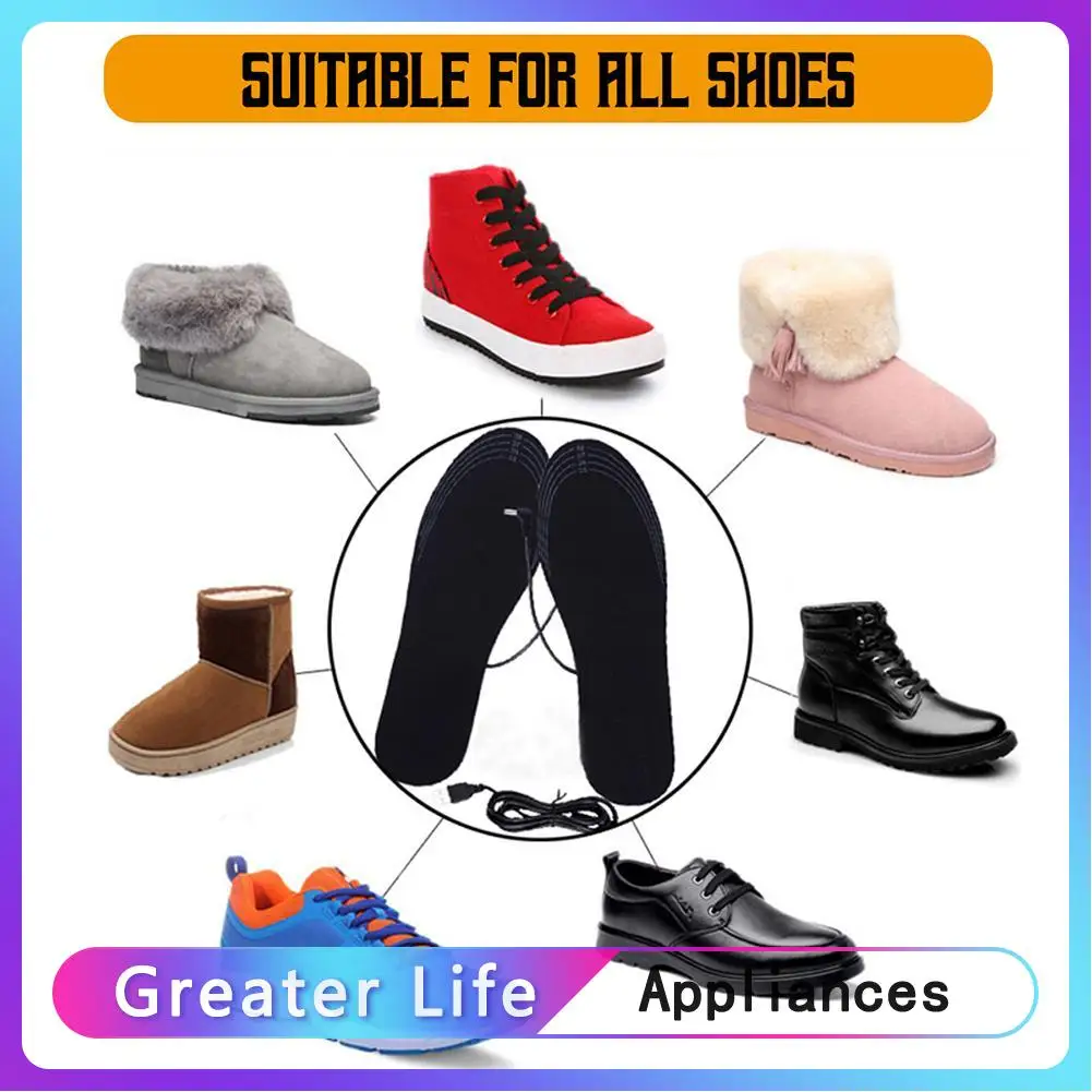 

1 Pair Electric Heated Shoe Insoles Feet Heater USB Foot Winter Warmer