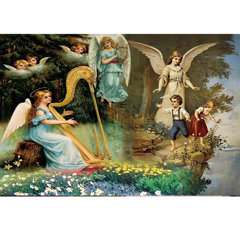 European-style Angel Oil Painting 3D Living Room Bedroom Background Wall Mural Ceiling Decor Wallpaper Papers Home | Обустройство