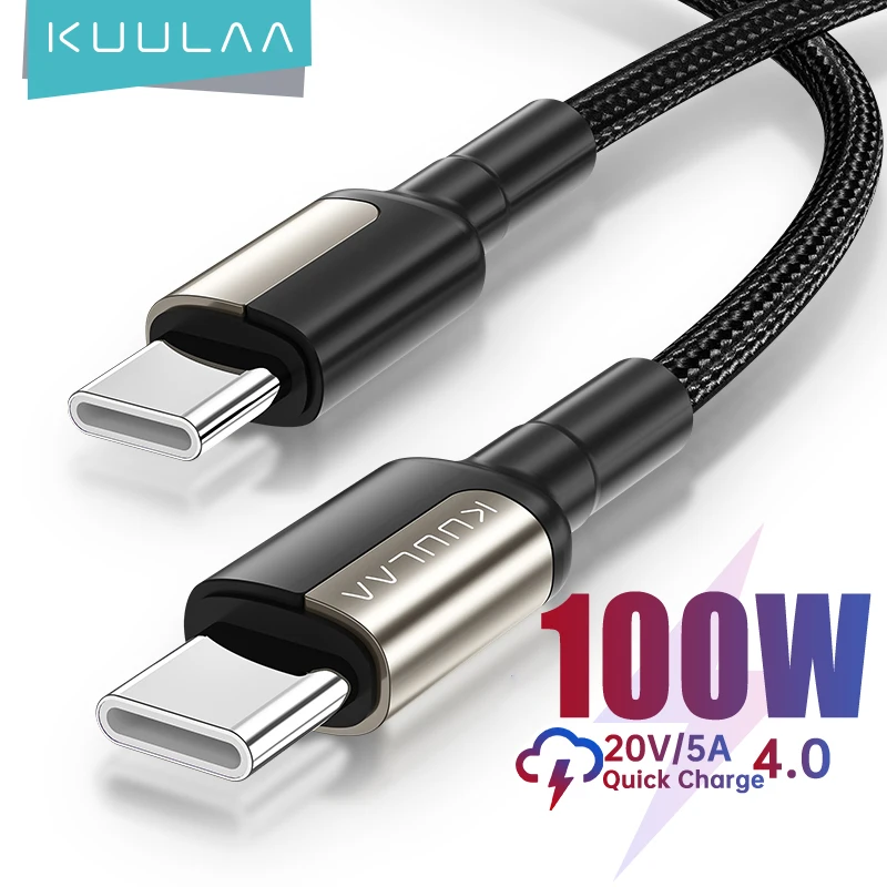 KUULAA 100 Вт QC4.0 USB C к USB Type C кабель для MacBook Pro Быстрая зарядка 3,0 65 Вт PD Быстрая зарядка USB C кабель для Xiaomi Samsung