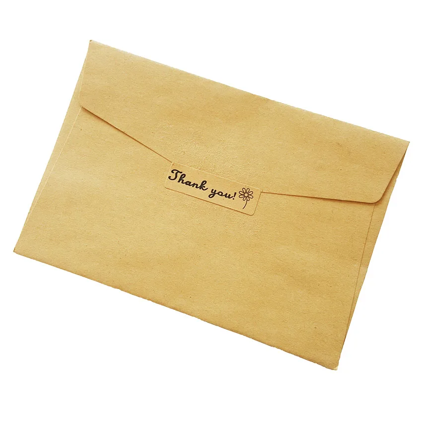 100 шт./лот &quotспасибо&quot самоклеющиеся винтажные наклейки крафт-этикетка наклейка