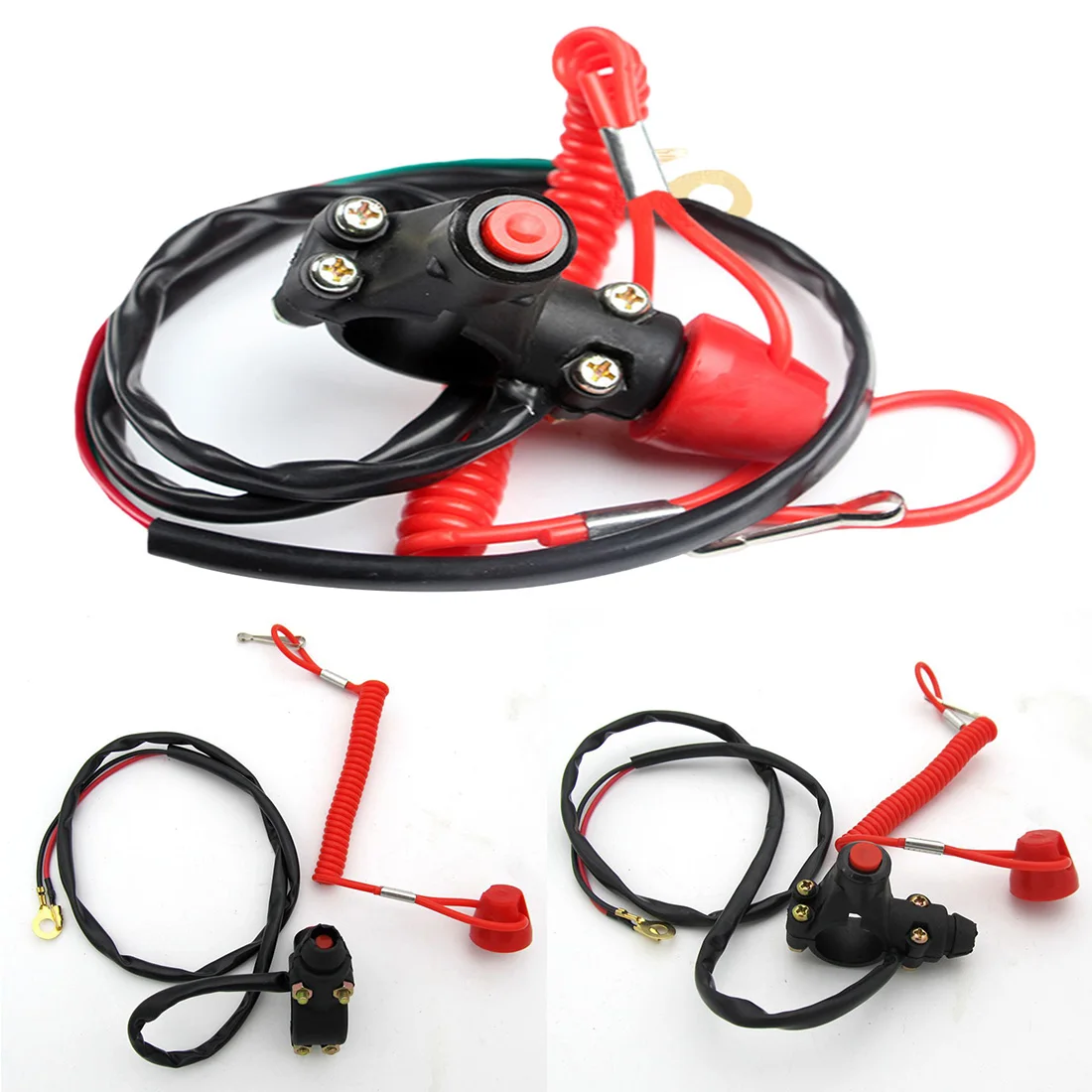 

Motorcycle ATV Lanyard Safety Motor Outboard Switch Stop Start Kill Emergency On Off Universal