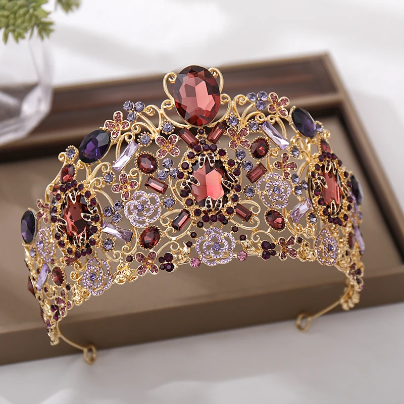 Женская винтажная корона в стиле барокко свадебная диадема золотого цвета с