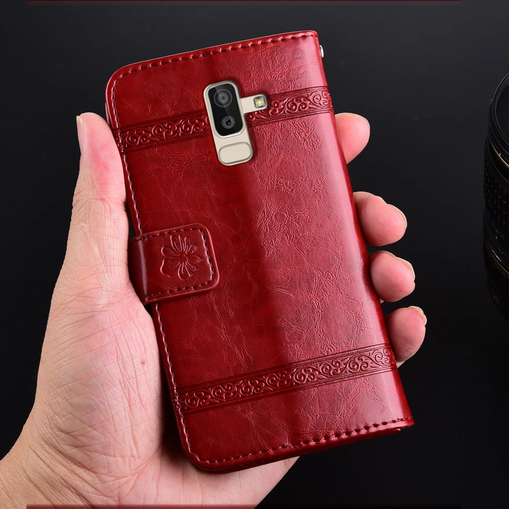 Кожаный чехол-кошелек с откидной крышкой для Samsung Galaxy J8 2018 J810 J810F SM-J810F чехол задняя