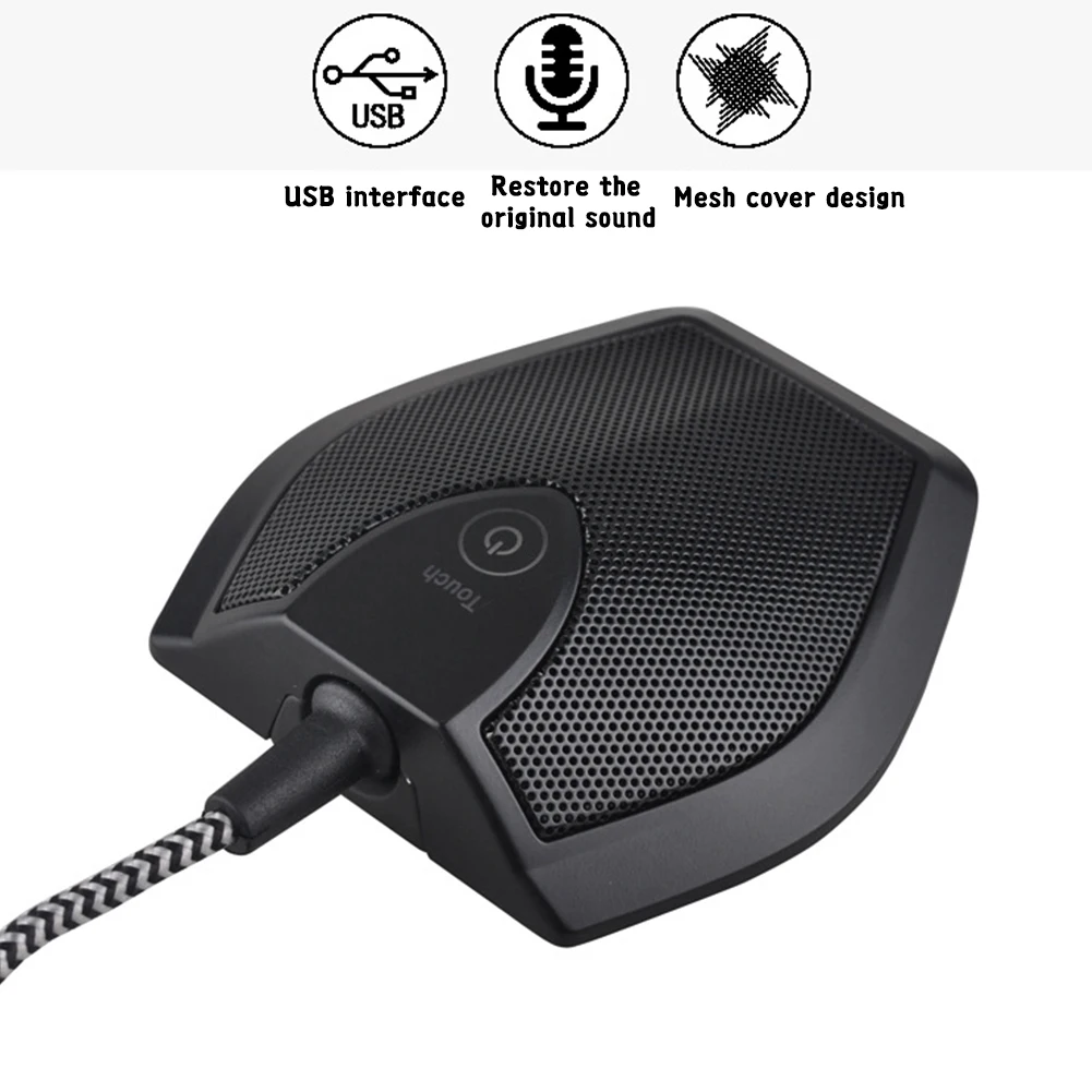 Портативный Легкий Настольный конденсаторный USB микрофон с сенсорной бесшумной