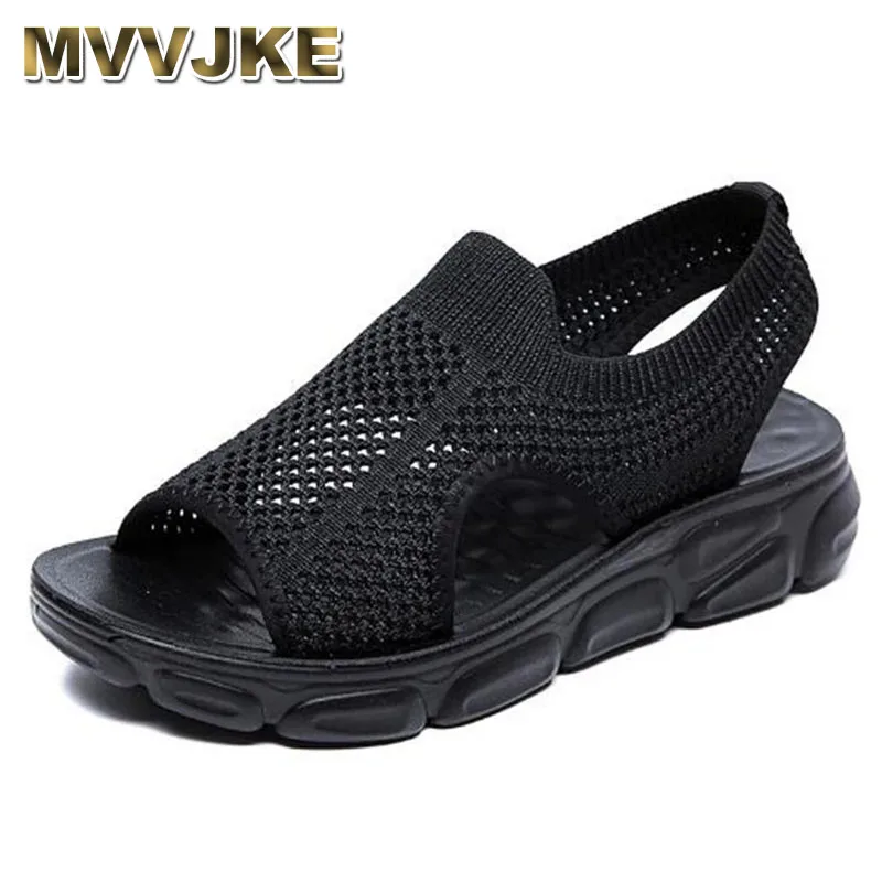 

MVVJKE2021 Summer Shoes For Women Sandals Platform Ladies Roman Sandals Fashion Breathable Soft Bottom Flat Sandals Casual