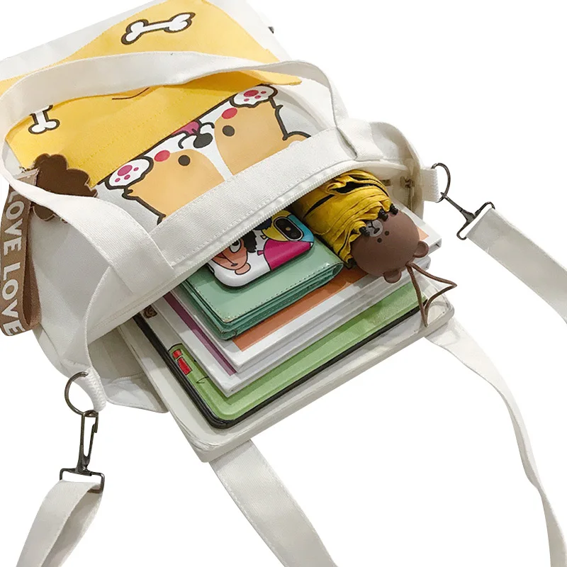 

New women's Shoulder Bag Messenger Bag Women Casual Tote Girls Canvas Bag Large Capacity Portable College Student Tuition Bag