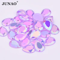 junao 1014mm 1318mm light purple ab teardrop crystal rhinestone applique flatback non hotfix acrylic stones strass for clothes