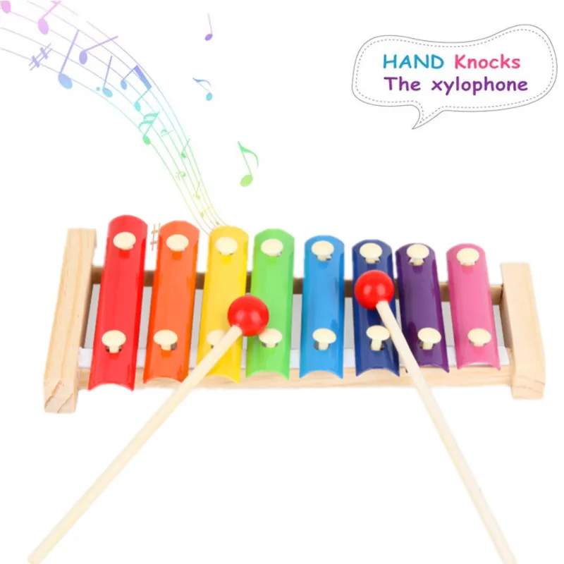 Learning&Education Wooden Xylophone For Children Kid Musical Toys Xylophone Wisdom Juguetes 8-Note Music Instrument baby toy