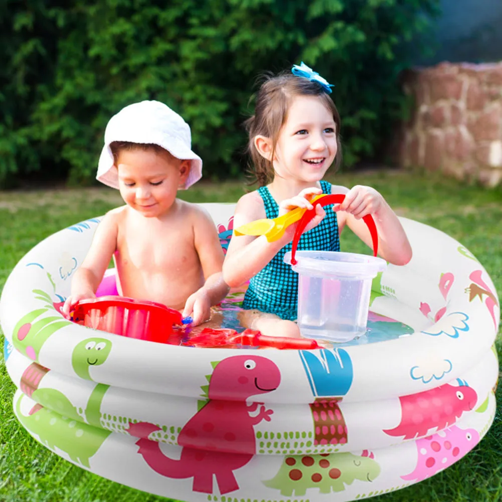 

PVC Baby Swimming Pool Ring PVC Inflatable Children Fishing Pool Ocean Ball Pool Swim Circle Cartoon Pattern Cute Baby Funny