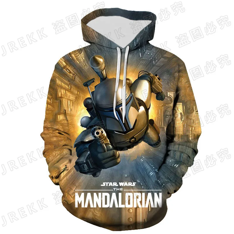 

2021 New Fashion Men Women Children Sweatshirts The Mandalorian Hoodies Boba Fett 3D Print Pullover Long Sleeve Casual Clothing