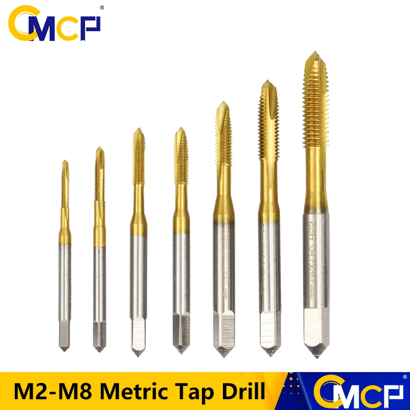 1 шт. HSS M2/M2.5/M3/M3.5/M4/M5/M6/M8 винтовой кран с титановым покрытием сверло