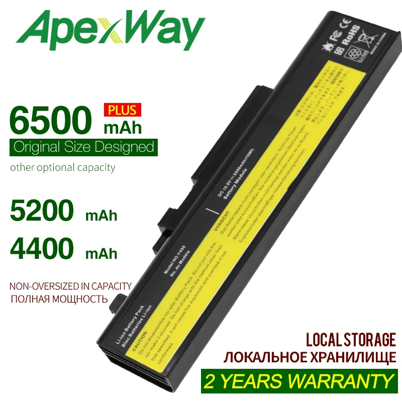 

ApexWay 6 Cells 4400mAh Laptop Battery For Lenovo IdeaPad L08L6D13 L08O6D13 L08S6D13 Y450 Y450A Y450G Y550 Y550A Y550P 55Y2054