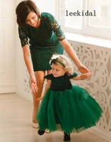 mother daugher green lace photograpy dresses mom kid celebration pageant matching dresses green lace mom kid festival dresses