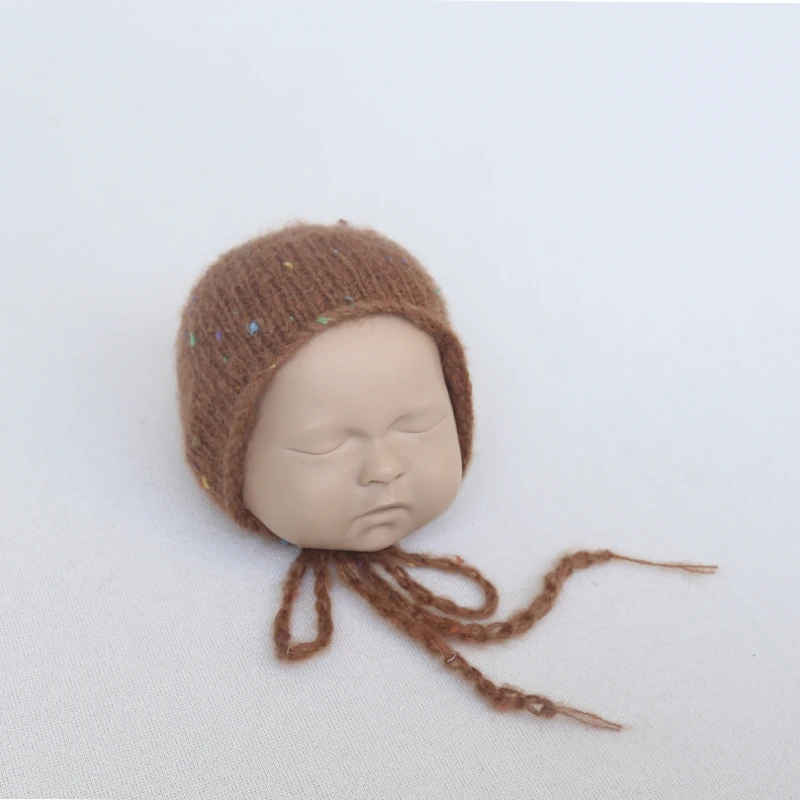 Вязаная накидка и шапочка для новорожденных Комплект фотосъемки вязаная крючком