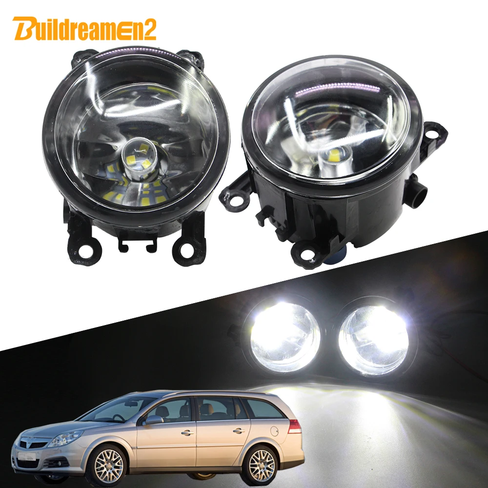 Buildreamen2 For Opel Vectra C Car Fog Light Kit Lampshade + Bulb Daytime Running Light 12V 2002 2003 2004 2005 2006 2007 2008