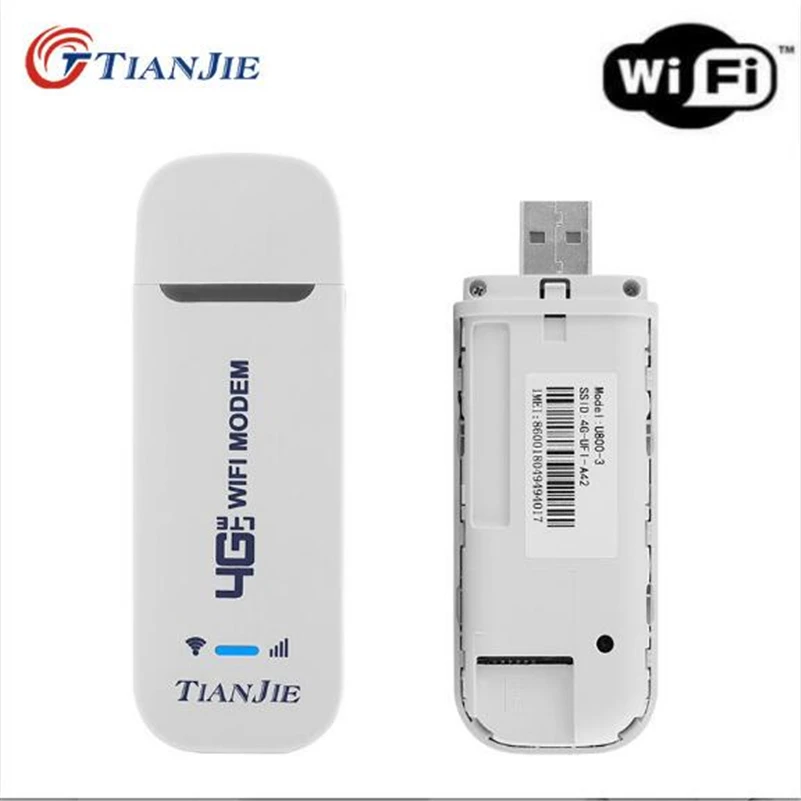 

TIANJIE 4G USB Router WIFI CAT4 150M Qualcomm Chipset Modem Dongle Unlock Portable Car Wi-Fi Mobile Hotspot With Sim Card Slot