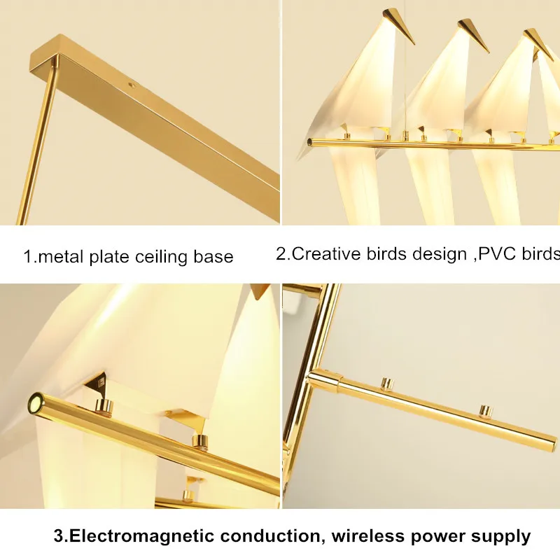 

Modern LED Bird Pendant Lights Loft origami crane bird Led Lustre Hanglamp for Shop Bar Foyer Home Design Pendant Lamp