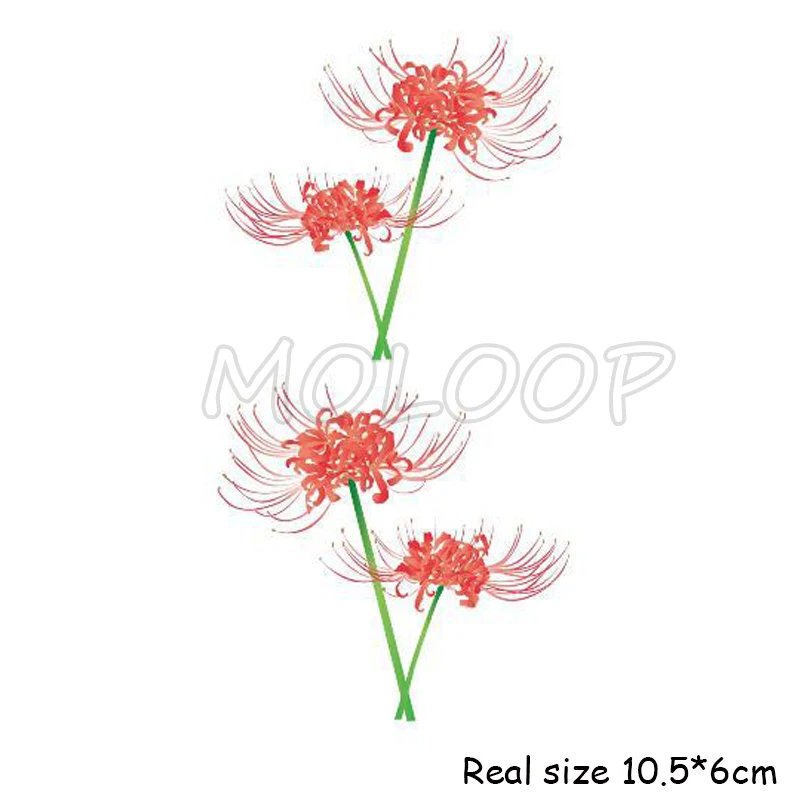 Временные тату-наклейки красные с изображением паука змеи лилии маленький