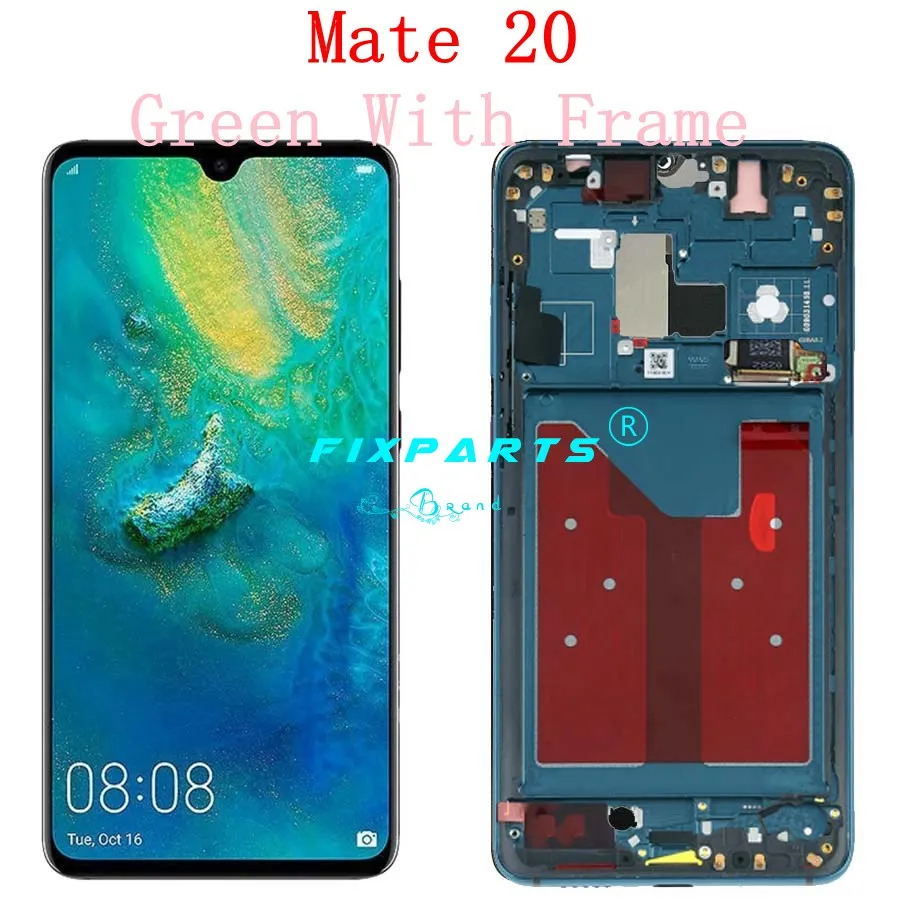 Дисплей huawei mate 20 Pro lcd дисплей кодирующий преобразователь сенсорного экрана в сборе ремонт huawei mate 20 lcd mate 20 Pro экран - Цвет: GreenFrame(Mate 20)