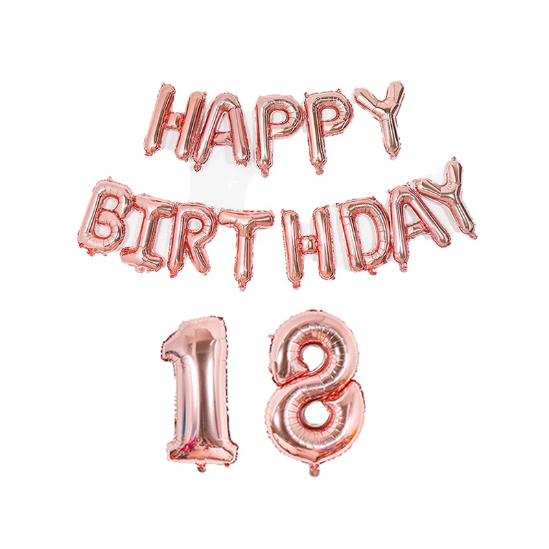 1 комплект 16 дюймов С Днем день рождения письмо воздушный шар 18 21 30 40 50 60 День