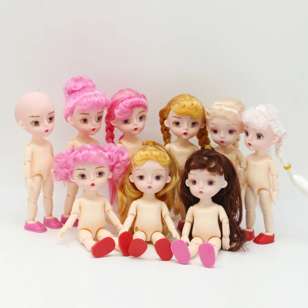 16 см BJD куклы принцесса кукла одежда 13 подвижная соединенная голая голова 3D Глаза