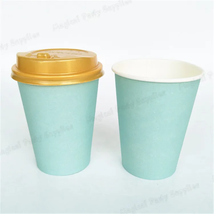 Бесплатная доставка 30 шт. бумажный стаканчик 14 унций красивый синий для питья в