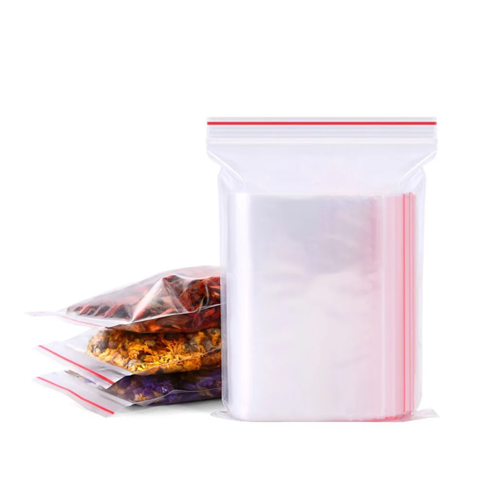 100 шт. Пластик мешки Ziplock Еда упаковки ювелирных изделий небольшой замок типа