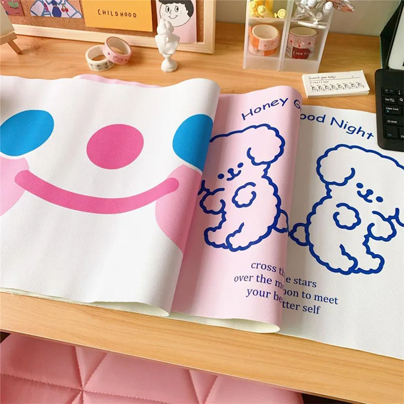 

Soft Cute Bear And Rabbit Table Mat Student Dormitory Waterproof Mouse Pad Computer Keyboard Pad Table Mat Desk