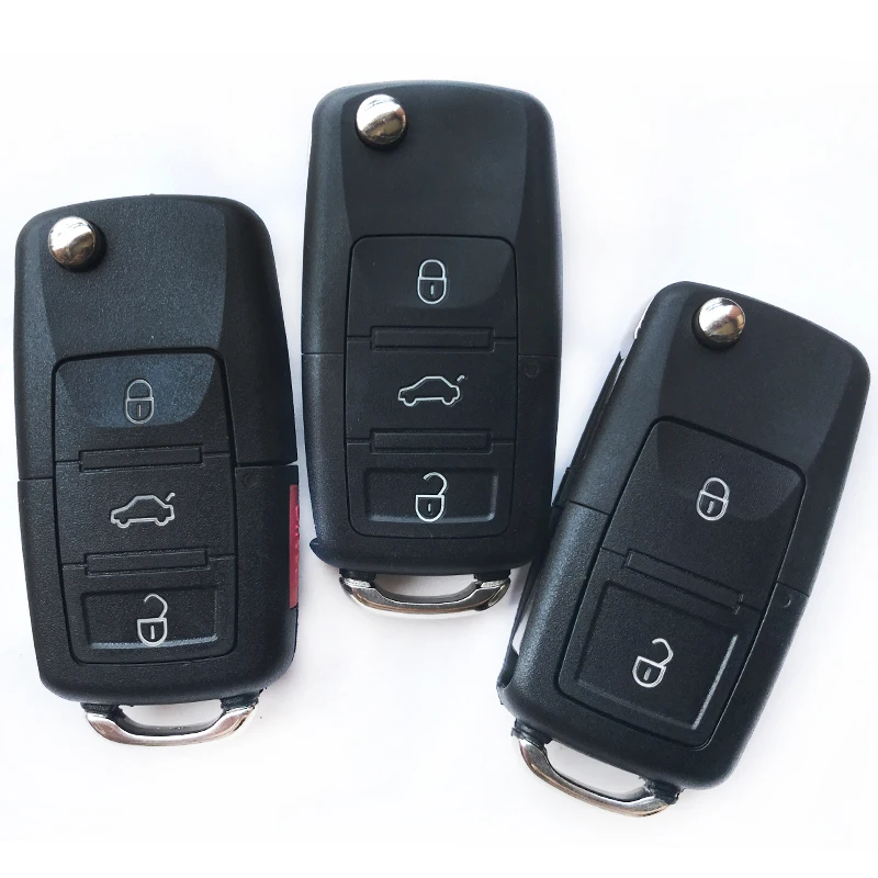 2 3 4 кнопки флип автомобильный чехол для ключей VW GOLF 5 4 PASSAT B5 B6 сиденье для Polo Skoda пульт дистанционного управления складной ключ чехол пустой брелок HU66 лезвие