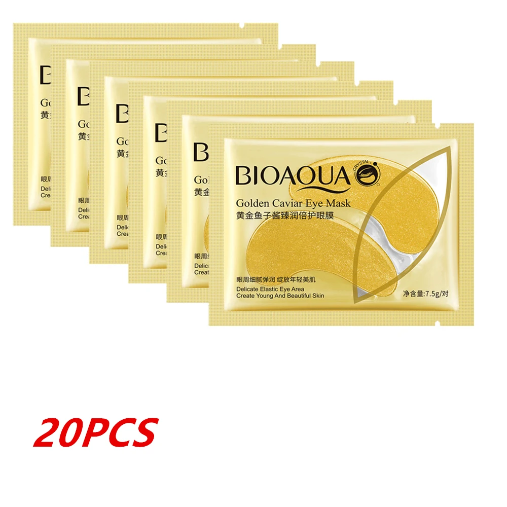 

20Pcs Crystal Collagen Golden Caviar Eye Mask Anti-Aging Dark Circles Acne Beauty Patches for Eye Skin Care Cosmetics Y01