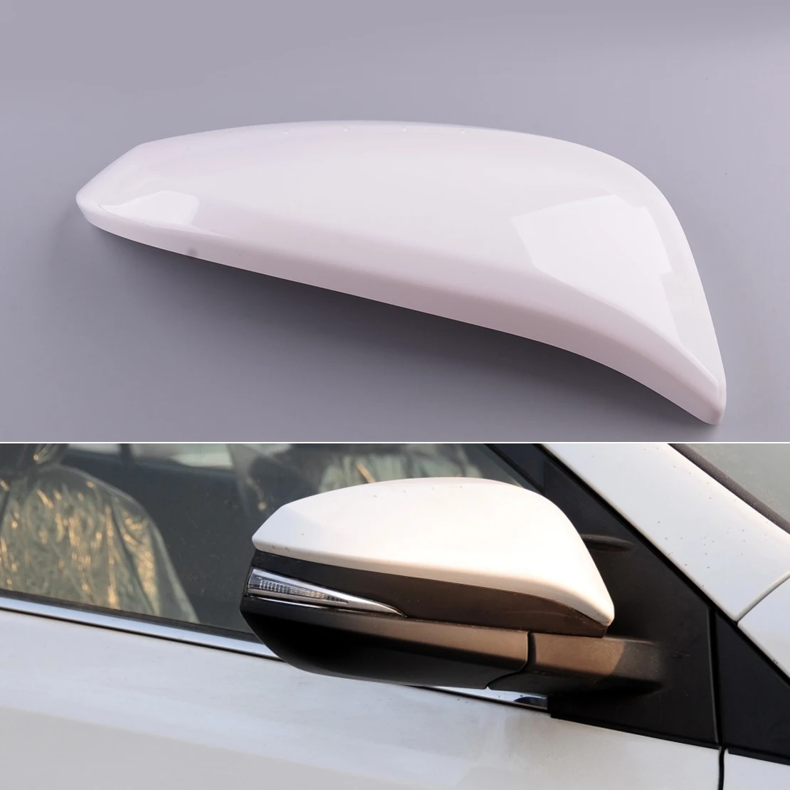 

Front Right Side White Rear View Mirror Cover Cap Trim Fit for Toyota RAV4 2019 2018 2017 2016 ABS