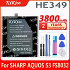 KiKiss HE349 HE 349 HE-349 3800 мАч, Сменный аккумулятор для SHARP AQUOS S3 fs8032, аккумулятор для телефона, стандартные батареи