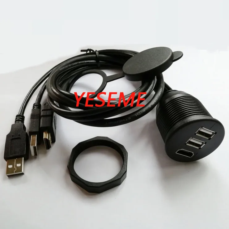 Car Stereo Dashboard Flush Mount Dual USB2.0 HDMI Male to Female AUX Cable | Электроника