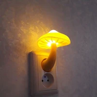 led night mushroom wall socket lamp eu us plug warm white light control sensor bedroom light home decoration