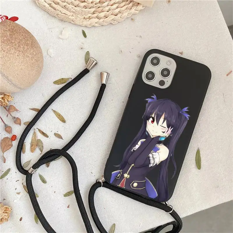 

Hyperdimension Neptunia girl Phone Case For iPhone 7 8 11 12 X XS XR MINI Pro Max Plus Strap Cord Chain Lanyard soft